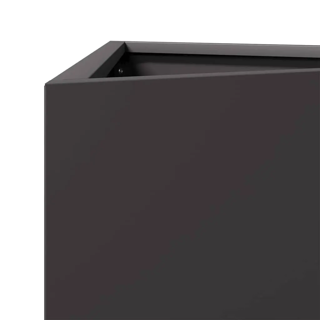 Garden Planter Black Steel 40x34.5x75cm Triangular Shape Rust Resistant Outdoor Use