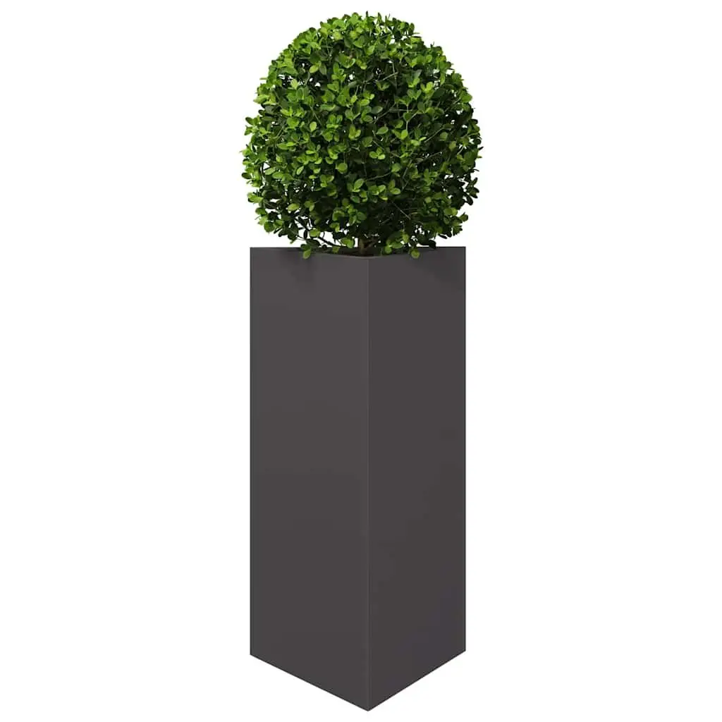Garden Planter Black Steel 40x34.5x75cm Triangular Shape Rust Resistant Outdoor Use