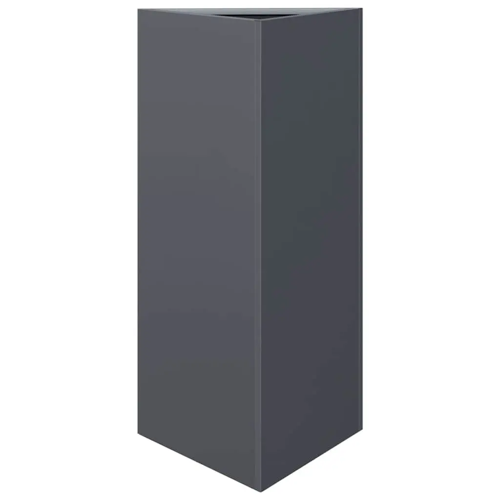 Garden Planter Triangular Steel Anthracite Outdoor Patio Pot Flowers Plants