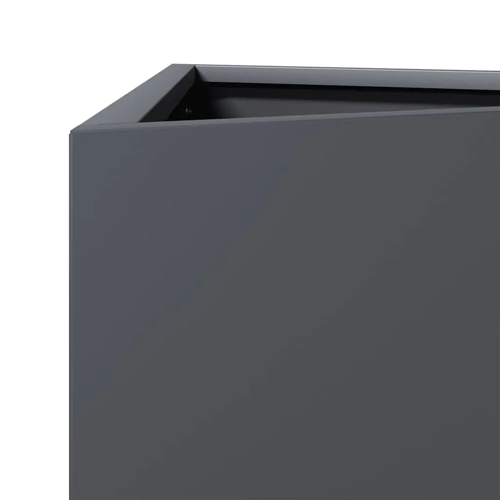 Garden Planter Triangular Steel Anthracite Outdoor Patio Pot Flowers Plants