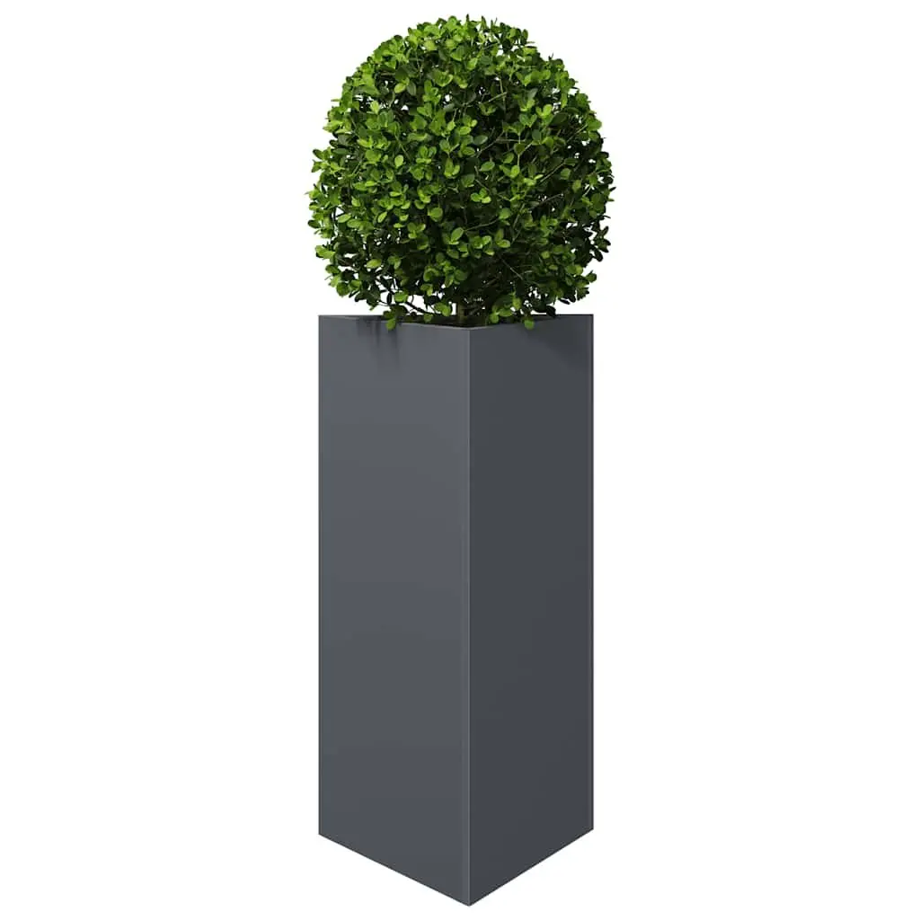 Garden Planter Triangular Steel Anthracite Outdoor Patio Pot Flowers Plants