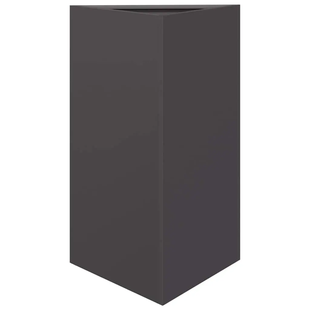 Garden Planter Triangular Black Steel 50x43x75cm Outdoor Pots Flowers Plants