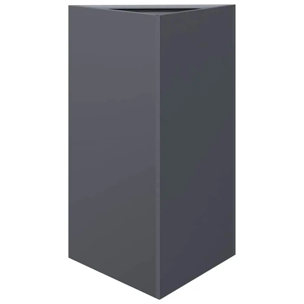 Garden Planter Triangular Steel Anthracite 50x43x75cm Outdoor Pots for Flowers