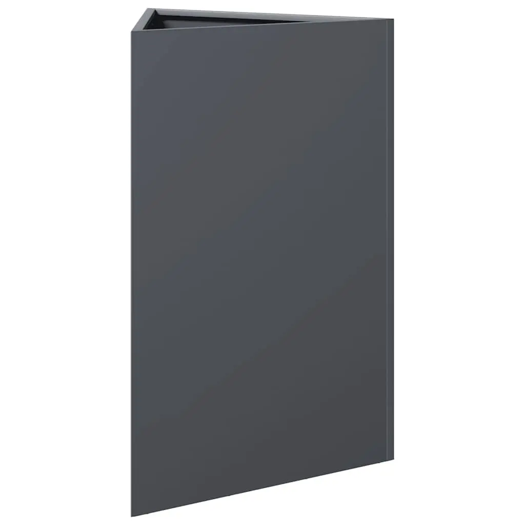 Garden Planter Triangular Steel Anthracite 50x43x75cm Outdoor Pots for Flowers
