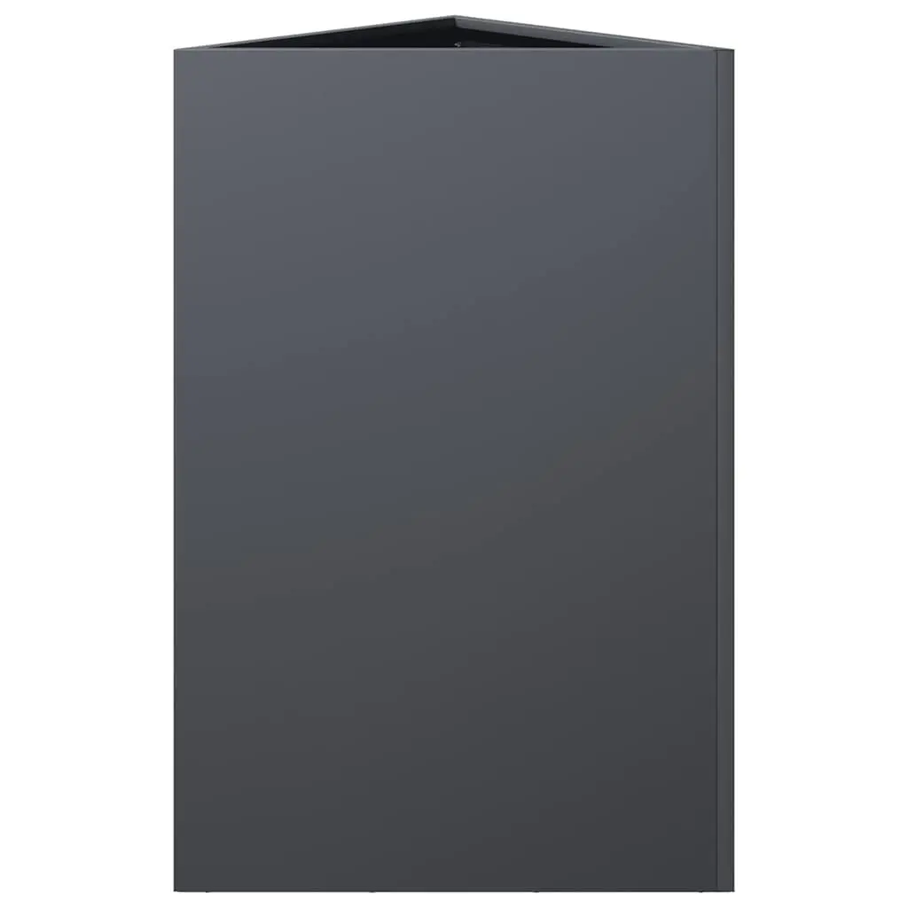 Garden Planter Triangular Steel Anthracite 50x43x75cm Outdoor Pots for Flowers