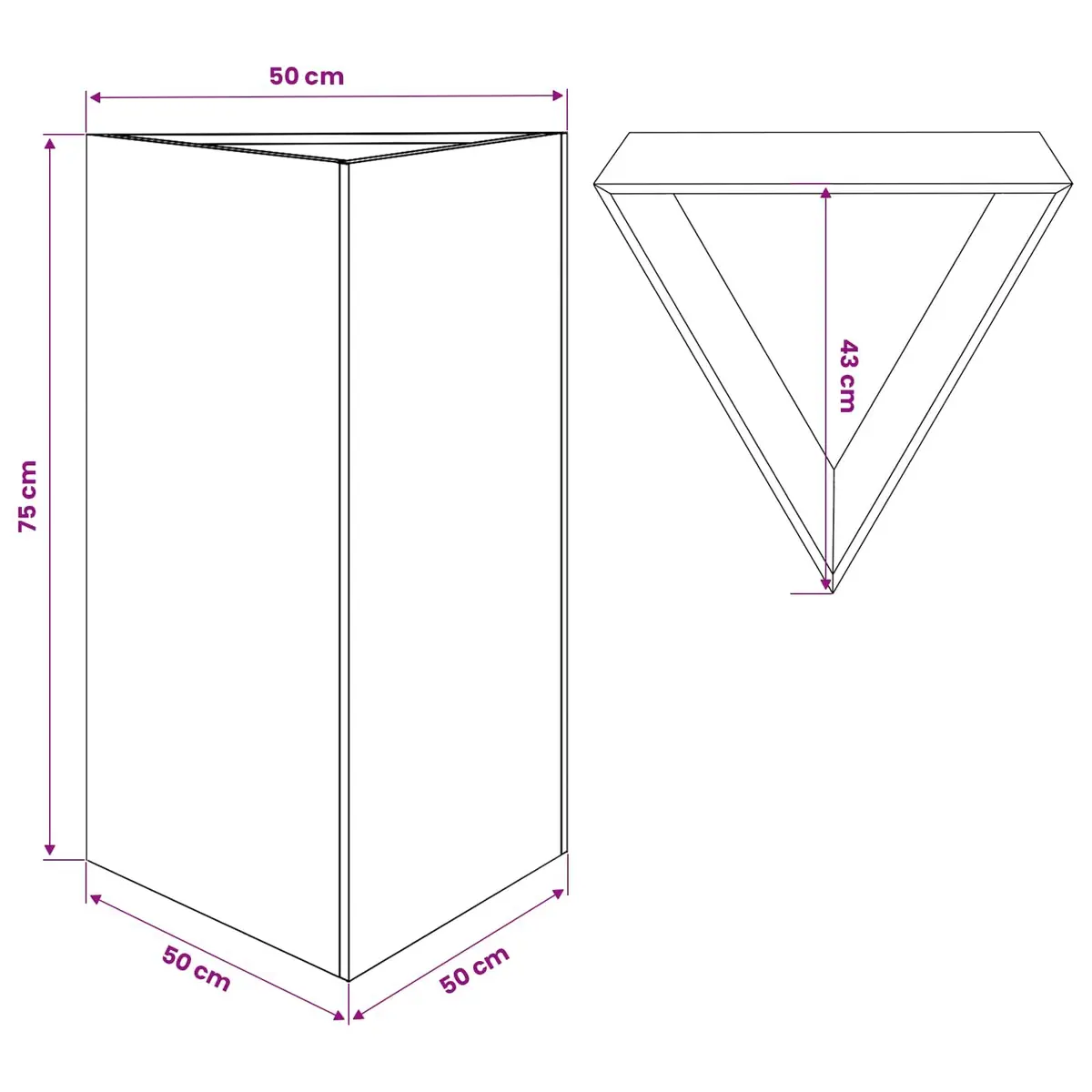 Garden Planter Triangular Steel Anthracite 50x43x75cm Outdoor Pots for Flowers