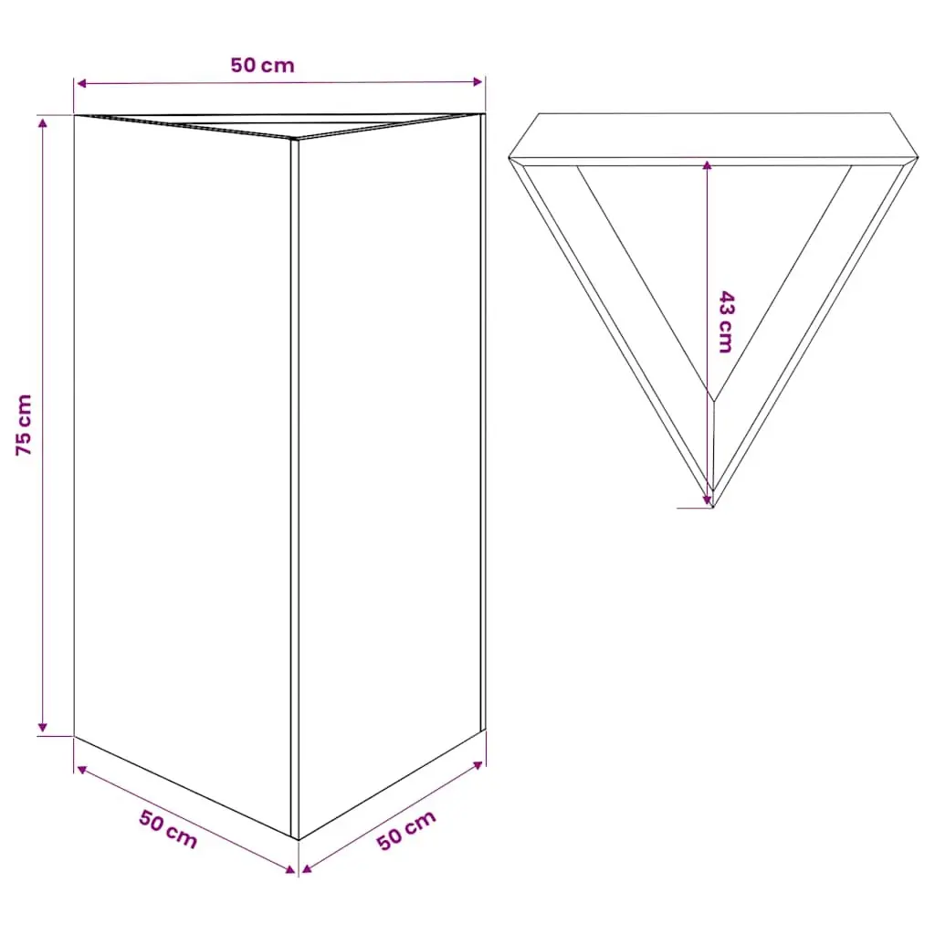 Garden Planter Triangular Steel Anthracite 50x43x75cm Outdoor Pots for Flowers