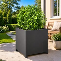 Black Steel Garden Planter Box 50x50x50cm