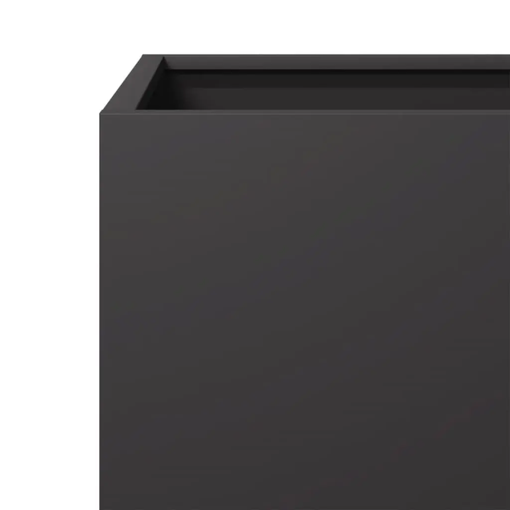 Garden Planter Box Black 50x50x50cm Steel Outdoor Patio Raised Bed Flowers