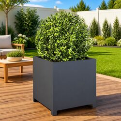 Anthracite Steel Garden Planter Box 50x50x50cm