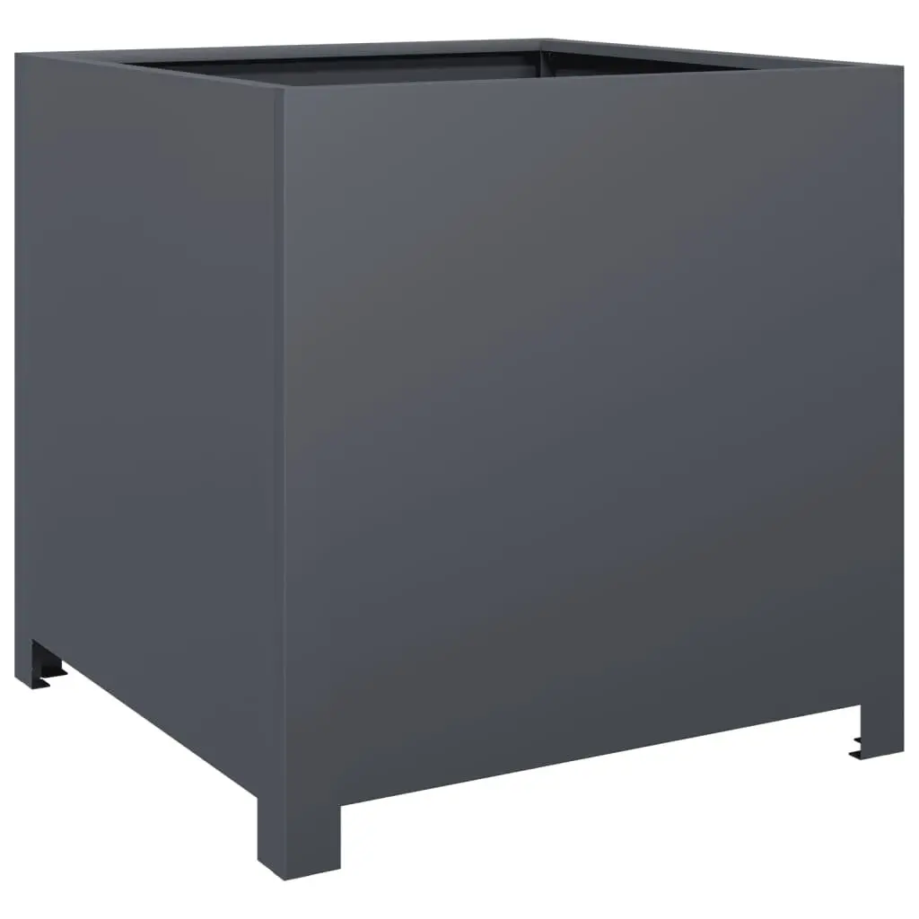 Garden Planter Anthracite Steel 50x50x50cm Outdoor Raised Bed