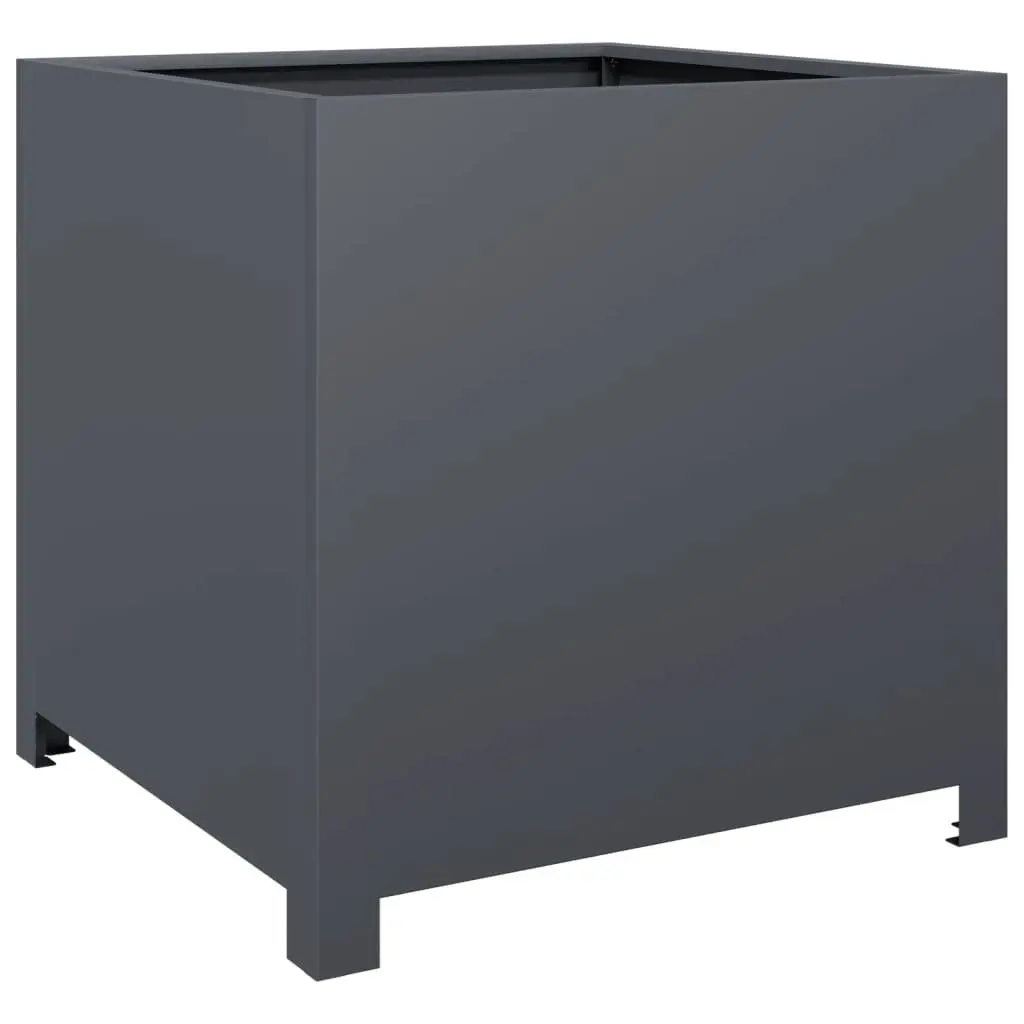 Garden Planter Anthracite Steel 50x50x50cm Outdoor Raised Bed
