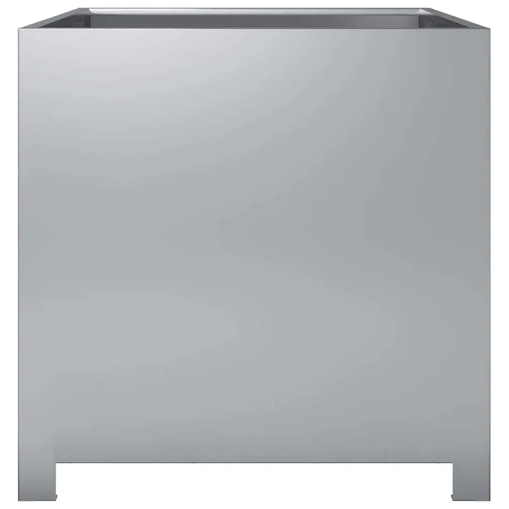 Garden Planter Silver 50x50x50cm Galvanised Steel Square Raised Bed Outdoor