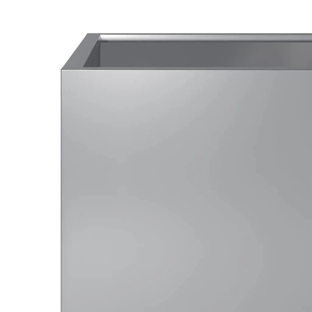 Garden Planter Silver 50x50x50cm Galvanised Steel Square Raised Bed Outdoor