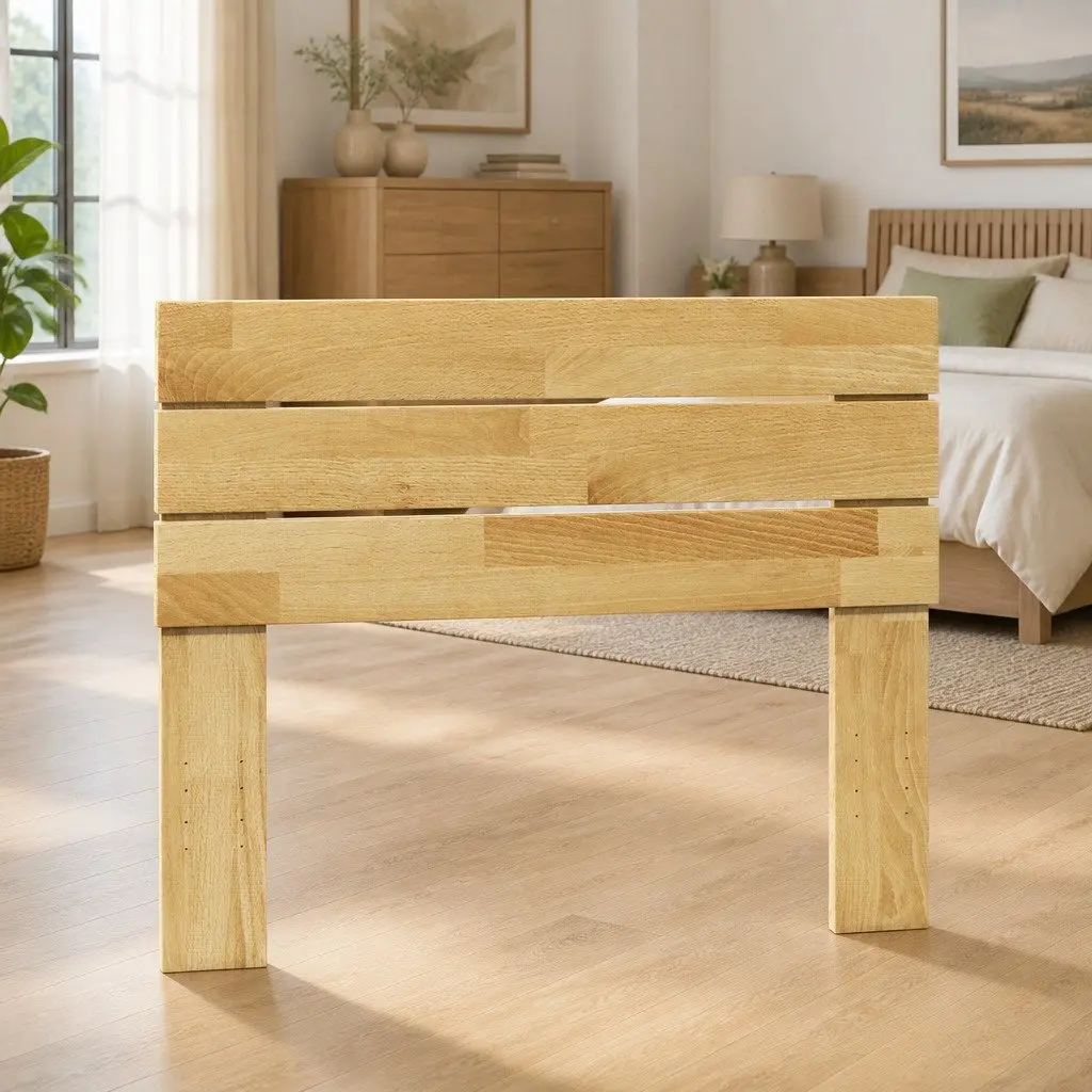 Solid Oak Wood Headboard Brown 90cm Back Support