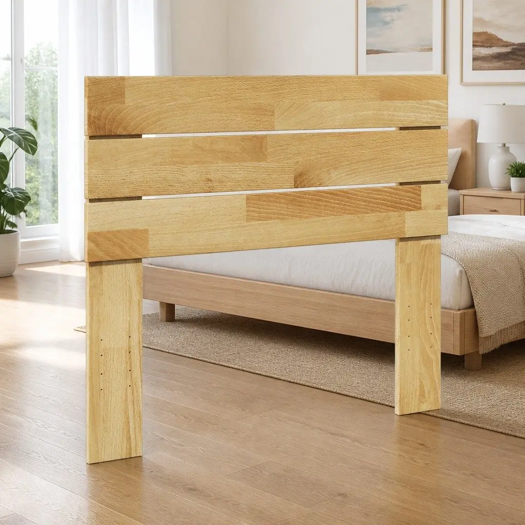 Solid Oak Wood Headboard Brown 100 cm Back Support Sturdy Legs