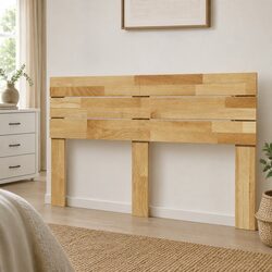 Concise Solid Oak Brown Headboard – 135 cm Width