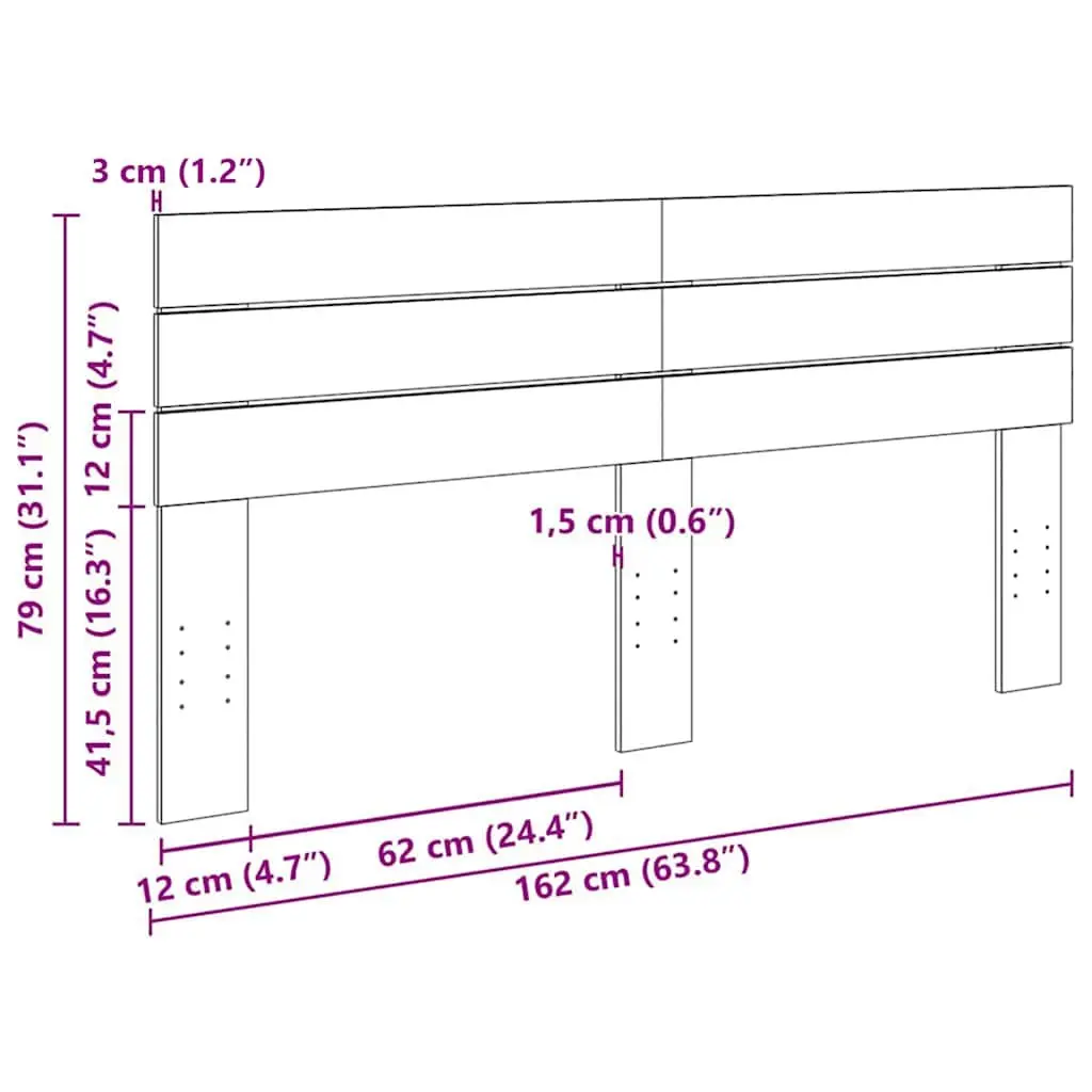 Headboard Brown 160 cm Solid Wood Bed Frame Back Support