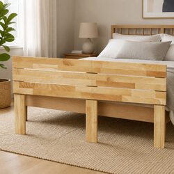 Headboard 200 cm Solid Wood Oak Brown Bedroom Bed Furniture Support Back Rest