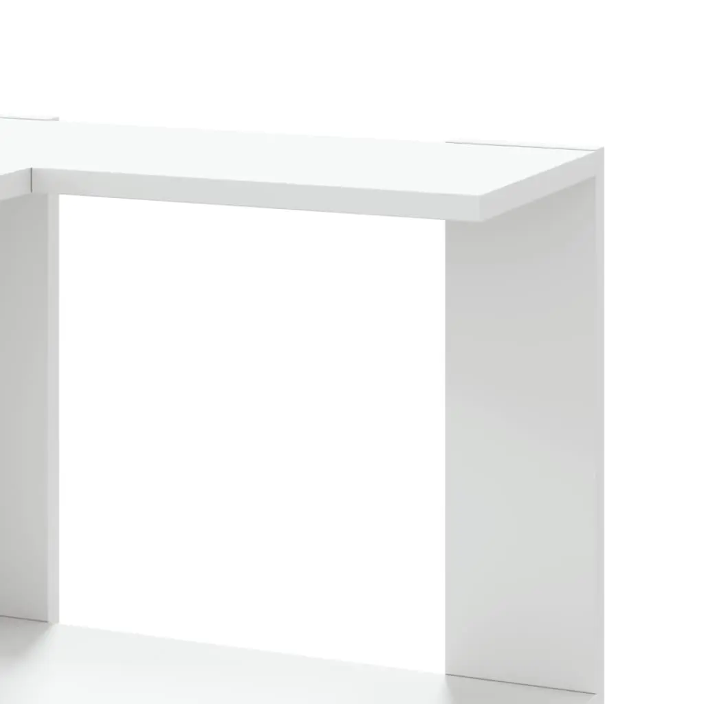 Corner Bookcase White 3-Tier Engineered Wood Storage Shelf Display Unit