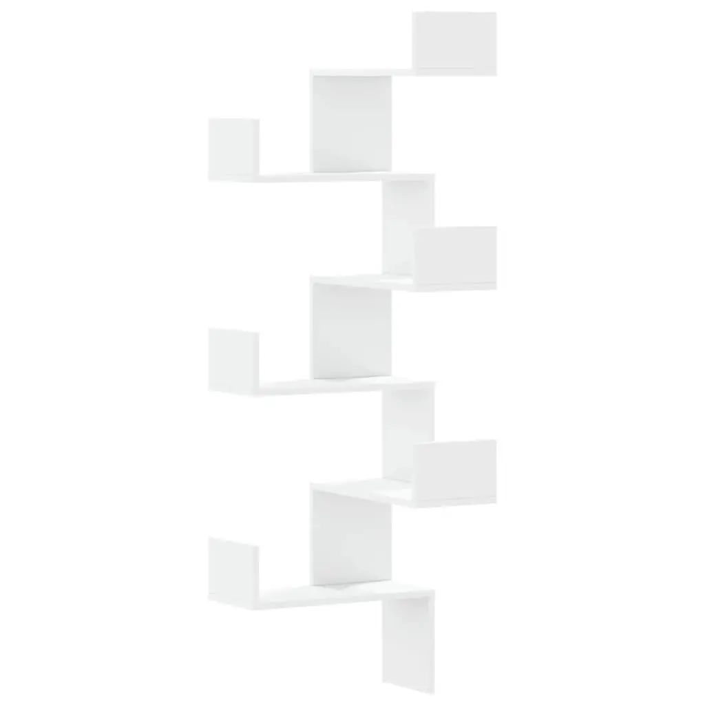Wall Corner Shelf White 45x45x147cm Storage Shelving Unit Living Room Bedroom