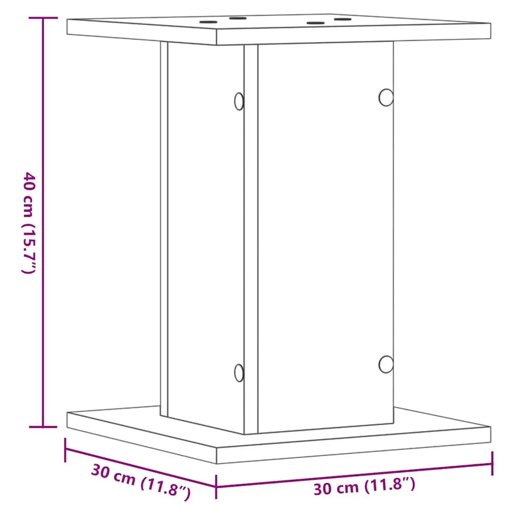 Speaker Stands Pair White 30x30x40 cm Engineered Wood Platform