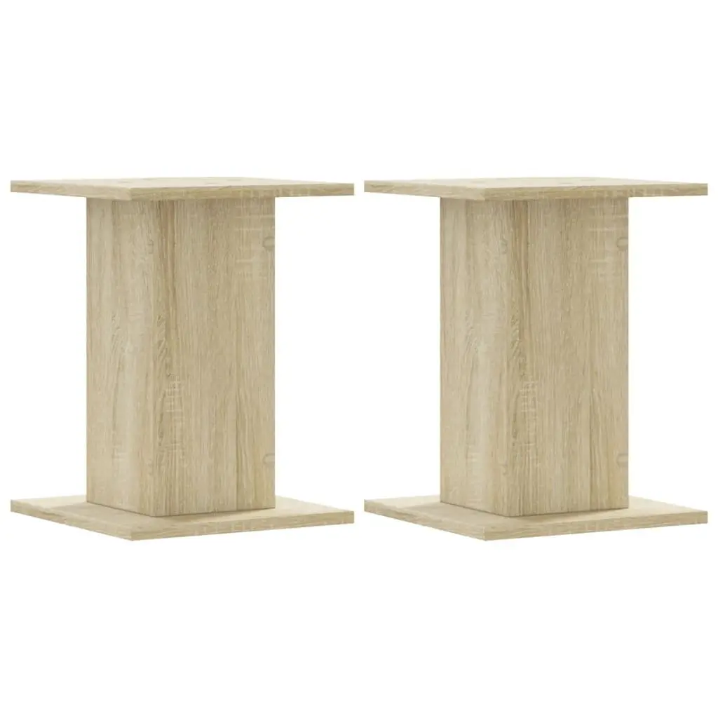 Speaker Stands 2 pcs Brown Engineered Wood 30x30x40 cm Audio Acoustic Support