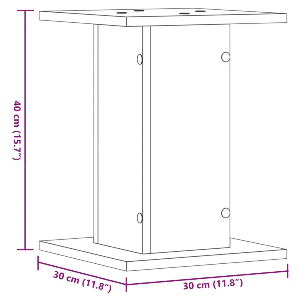 Speaker Stands 2 pcs Brown Engineered Wood 30x30x40 cm Audio Acoustic Support
