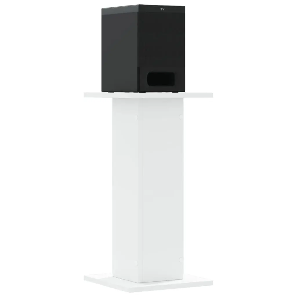 White Speaker Stands Pair 30x30x60cm Engineered Wood Acoustic Support