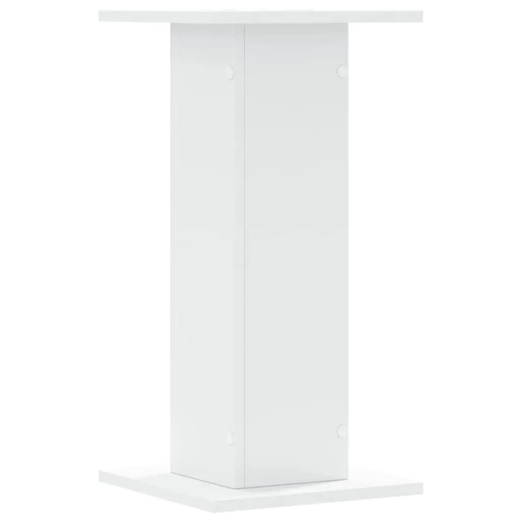 White Speaker Stands Pair 30x30x60cm Engineered Wood Acoustic Support