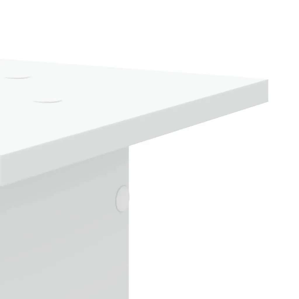 White Speaker Stands Pair 30x30x60cm Engineered Wood Acoustic Support