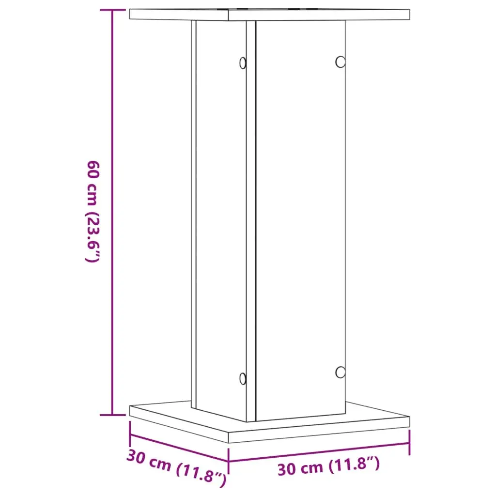 Speaker Stands Brown 30x30x60 cm Engineered Wood Audio Support Pair