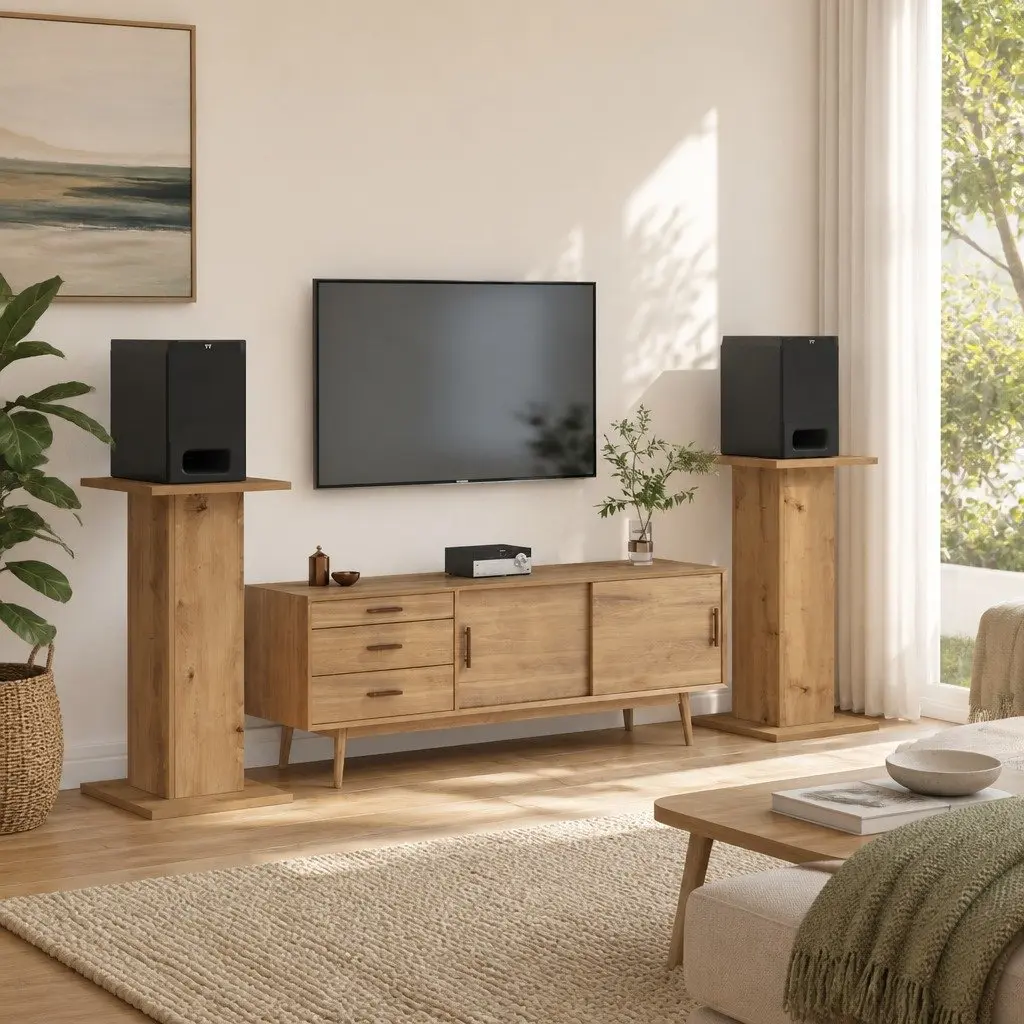 Speaker Stands 30x30x60 cm in Brown