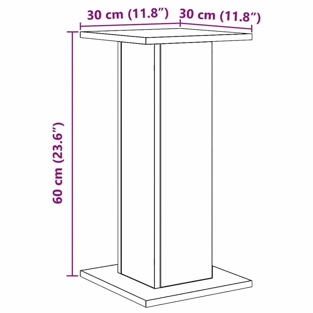 Speaker Stands Brown 30x30x60 cm Engineered Wood Audio Equipment Support