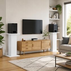 White Speaker Stands - 2 pcs, Perfect for Your Space