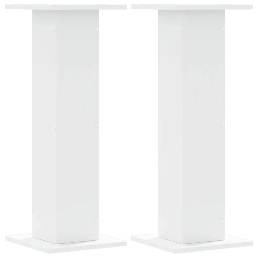 Speaker Stands White 30x30x80 cm Engineered Wood Durable Construction