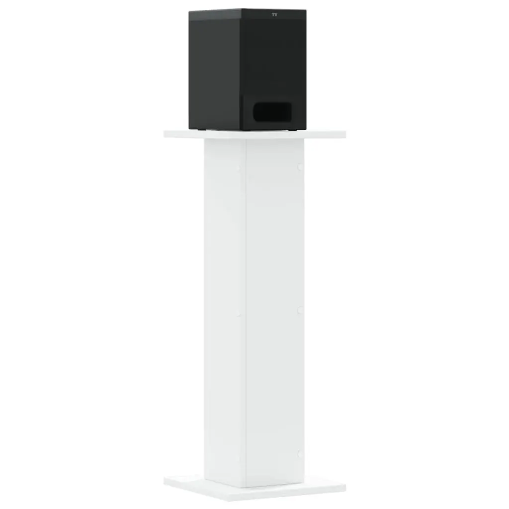 Speaker Stands White 30x30x80 cm Engineered Wood Durable Construction
