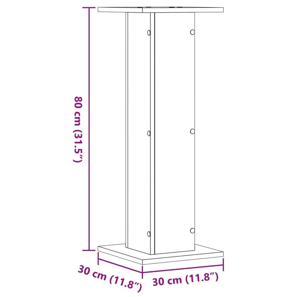 Speaker Stands White 30x30x80 cm Engineered Wood Durable Construction