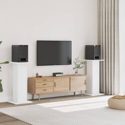 Compact White Speaker Stands 30x30x95 cm Pair