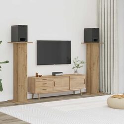 Compact Brown Speaker Stands - 30x30x95 cm Pair