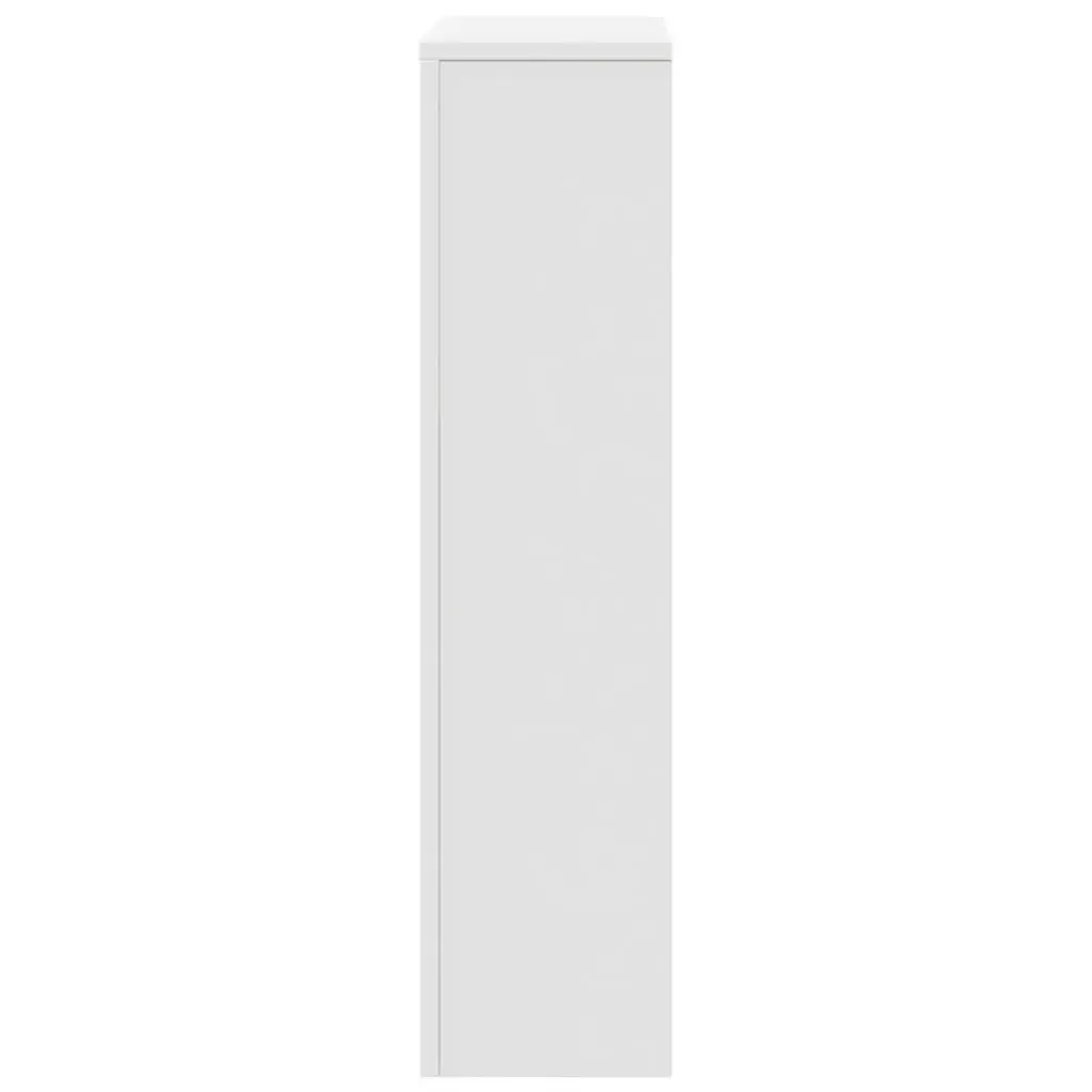 Radiator Cover White 104 x 20 x 82 cm Slatted Cabinet Shelf Living Room Heater