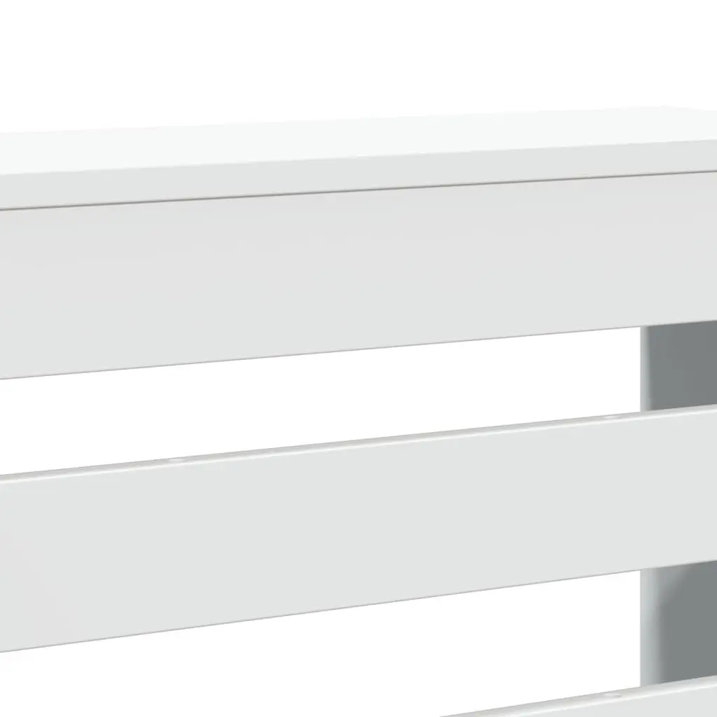 Radiator Cover White 104 x 20 x 82 cm Slatted Cabinet Shelf Living Room Heater