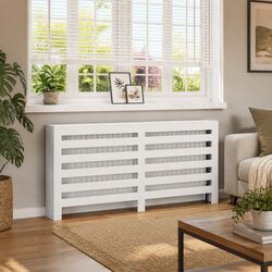 Compact White Radiator Cover 175x20x82 cm for Your Needs