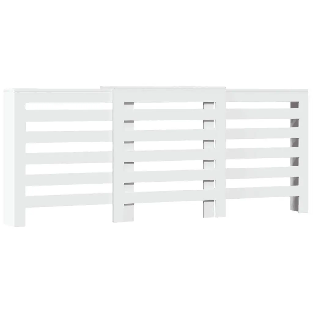Radiator Cover White 205 x 21.5 x 83.5 cm Slatted Cabinet Shelf Living Room