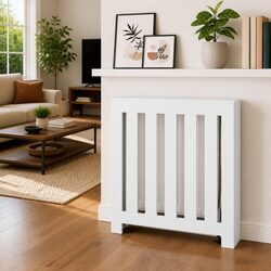 Compact and Modern White Radiator Cover Cabinet