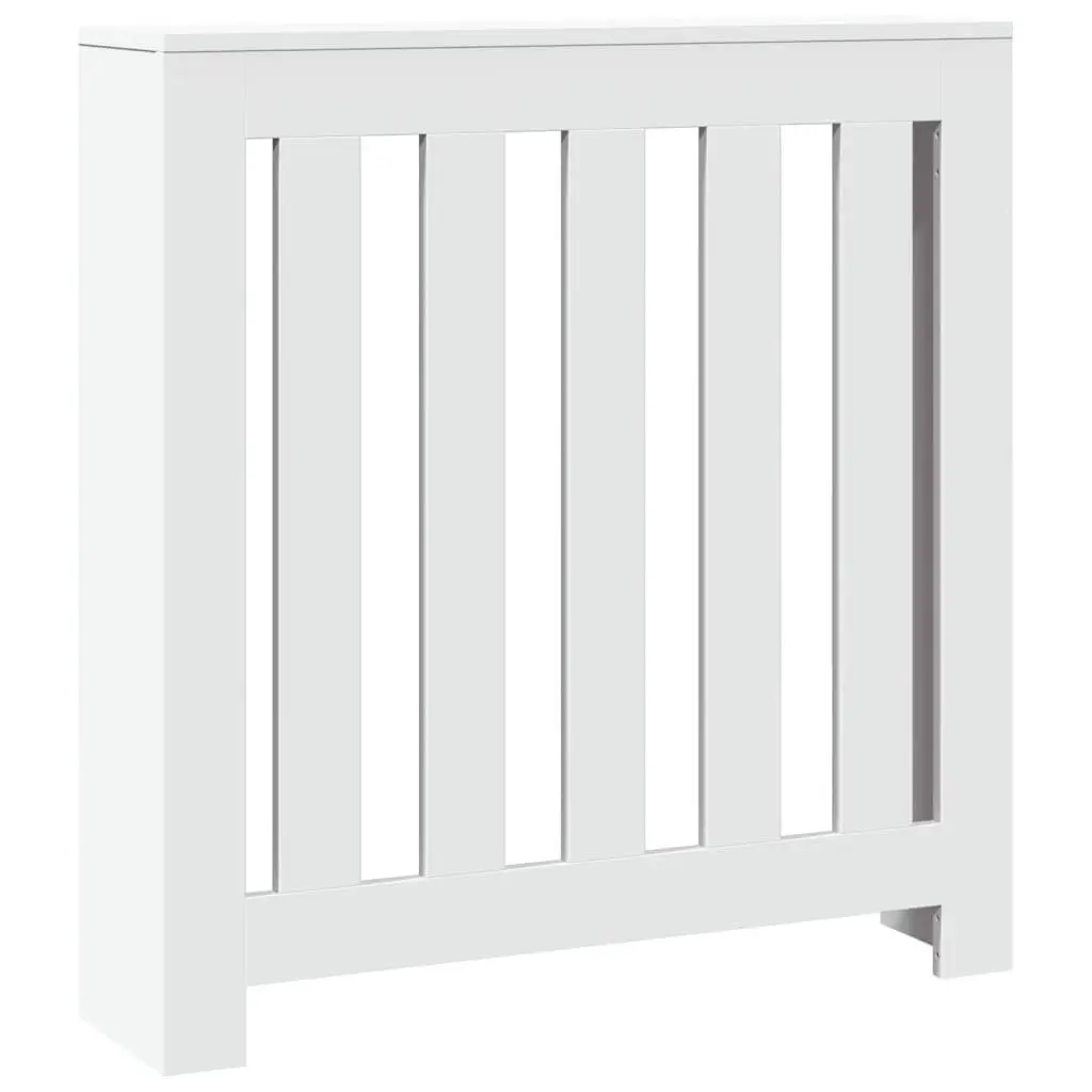 Radiator Cover White 78 x 20 x 82 cm Slatted Cabinet Living Room Shelf Heater