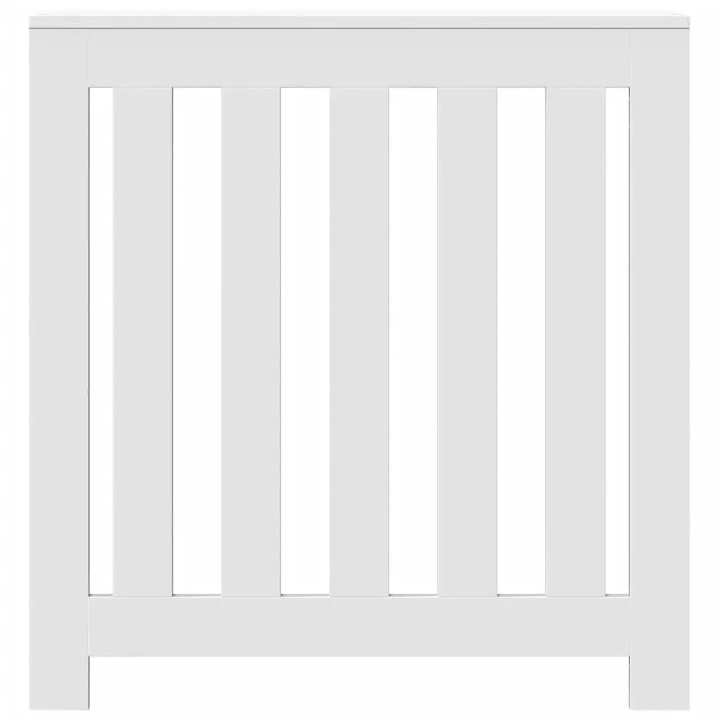 Radiator Cover White 78 x 20 x 82 cm Slatted Cabinet Living Room Shelf Heater