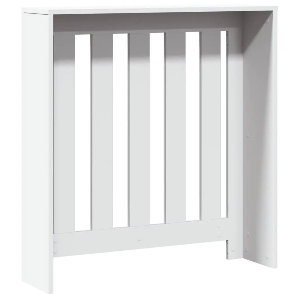 Radiator Cover White 78 x 20 x 82 cm Slatted Cabinet Living Room Shelf Heater