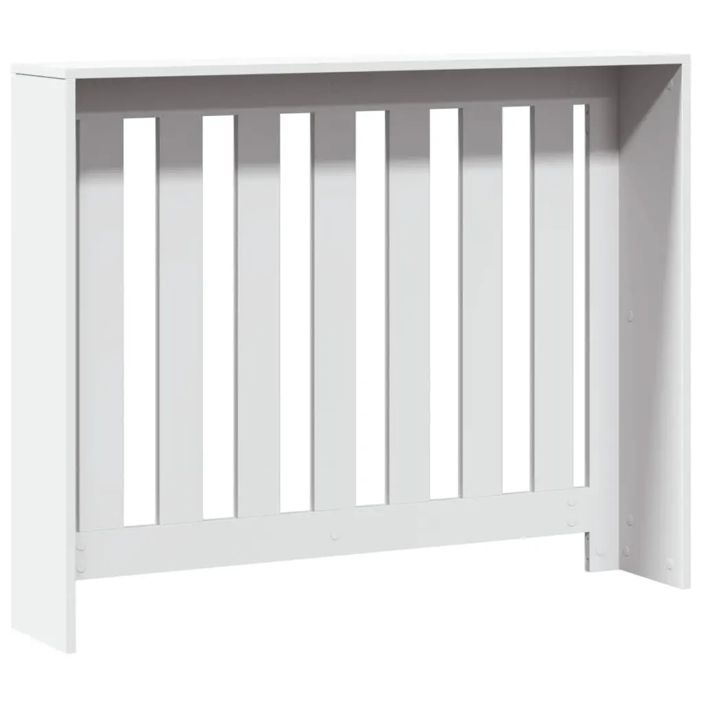 Radiator Cover White 104x20x82cm Slatted Cabinet Heater Shelf Living Room