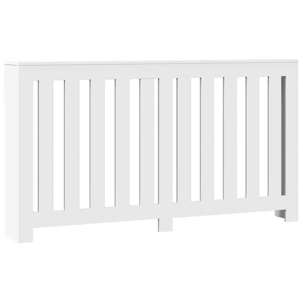 Radiator Cover White 149 x 20 x 82 cm Slatted Cabinet with Shelf Living Room